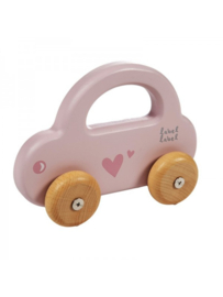 Houten auto met naam | Roze