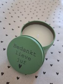 Blikgeurkaars | Groen | Bedankt lieve juf