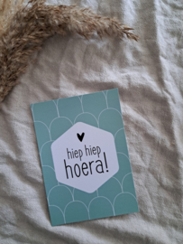 Wenskaart | Hiep hiep hoera | Groen