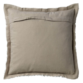 BURTO - Sierkussen 60x60 cm - gewassen katoen - Pumice Stone - beige