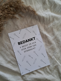 Wenskaart | Bedankt, u heeft er een leuk jaar van gebakken