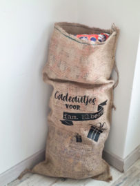 Jute cadeau zak met familienaam