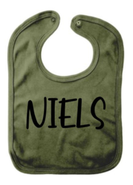 Groene slab met naam