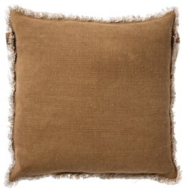 BURTO - Sierkussen 45x45 cm - gewassen katoen - Tobacco brown - bruin