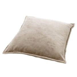 CAITH - Sierkussen 50x50 cm - 100% katoen velvet - Driftwood - taupe