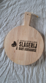 Houten plank met logo | Blanke plank rond