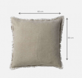 BURTO - Sierkussen 60x60 cm - gewassen katoen - Pumice Stone - beige
