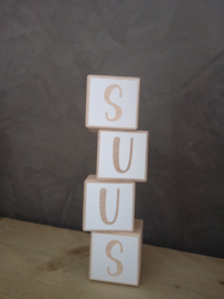 Houten naamblok