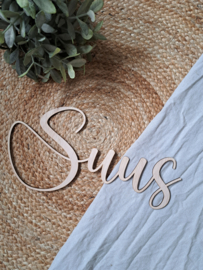 Houten naam | Sierlijke letters | Suus