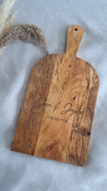 Plank | Namen bruidspaar + trouwdatum