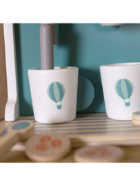 Houten espresso apparaat | Groen/blauw