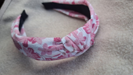Haarband wit met bloemen