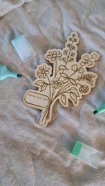 Houten bloem