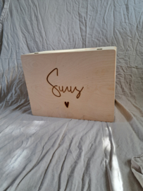 Gegraveerde bewaarbox | Naam | Hartje