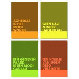 Fluor wenskaarten | set van 4