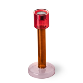 Bole candleholder large | roze + rood