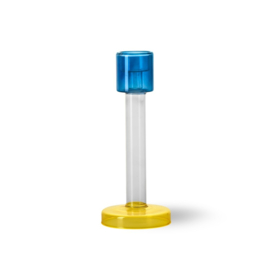 Bole candleholder large | blauw + geel