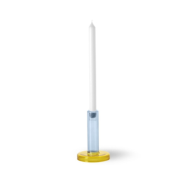 Bole candleholder small | blauw + geel