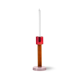 Bole candleholder large | roze + rood