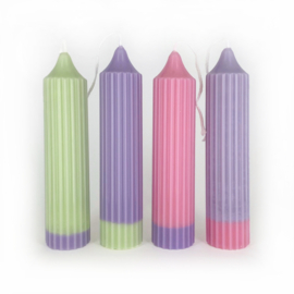 Ribbed taper candle