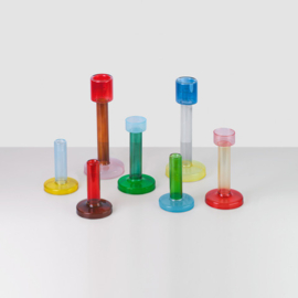 Bole candleholder small | blauw + geel