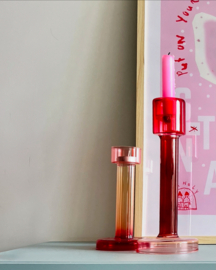 Bole candleholder large | roze + rood
