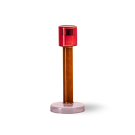 Bole candleholder large | roze + rood