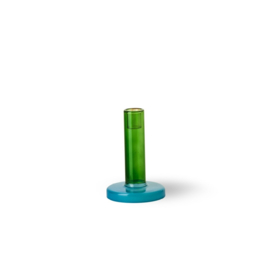 Bole candleholder small | groen + blauw