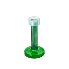 Bole candleholder medium | groen + blauw