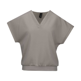 IZ NAIZ V-hals shirt met kapmouw zand - 11323