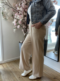 Wijde pantalon beige