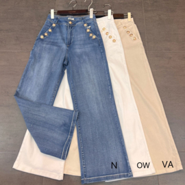 Zac & Zoe stretch jeans met gouden knopen B3879-N-1