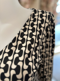 Vera Jo blouse zwart/wit Retro