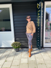 Musthaves broek Abbi Camel/petrol