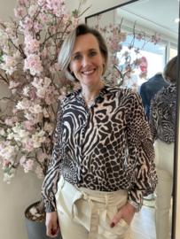 IZ NAIZ voile blouse leopard 3818
