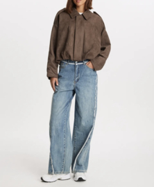 Unika suede jacket donkerbruin