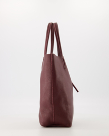 Echt leren mini shopper bordeaux