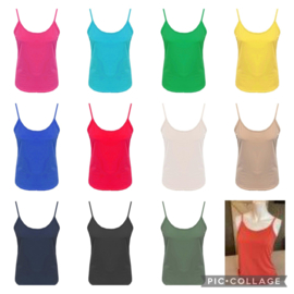 Basis topje met spaghetti bandjes - verschillende kleuren