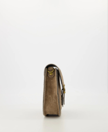 Crossbody suede tas Sola - Taupe