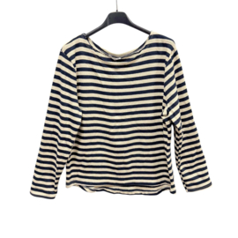 Boothals trui met streep navy