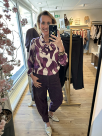 Musthave by Elja blouse met strik aubergine
