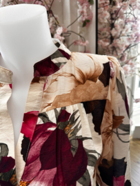 Vera Jo blouse flower choco/ fuchsia