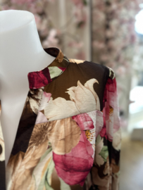 Vera Jo blouse flower choco/ orange