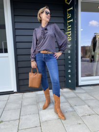 Echt leren mini shopper Cognac