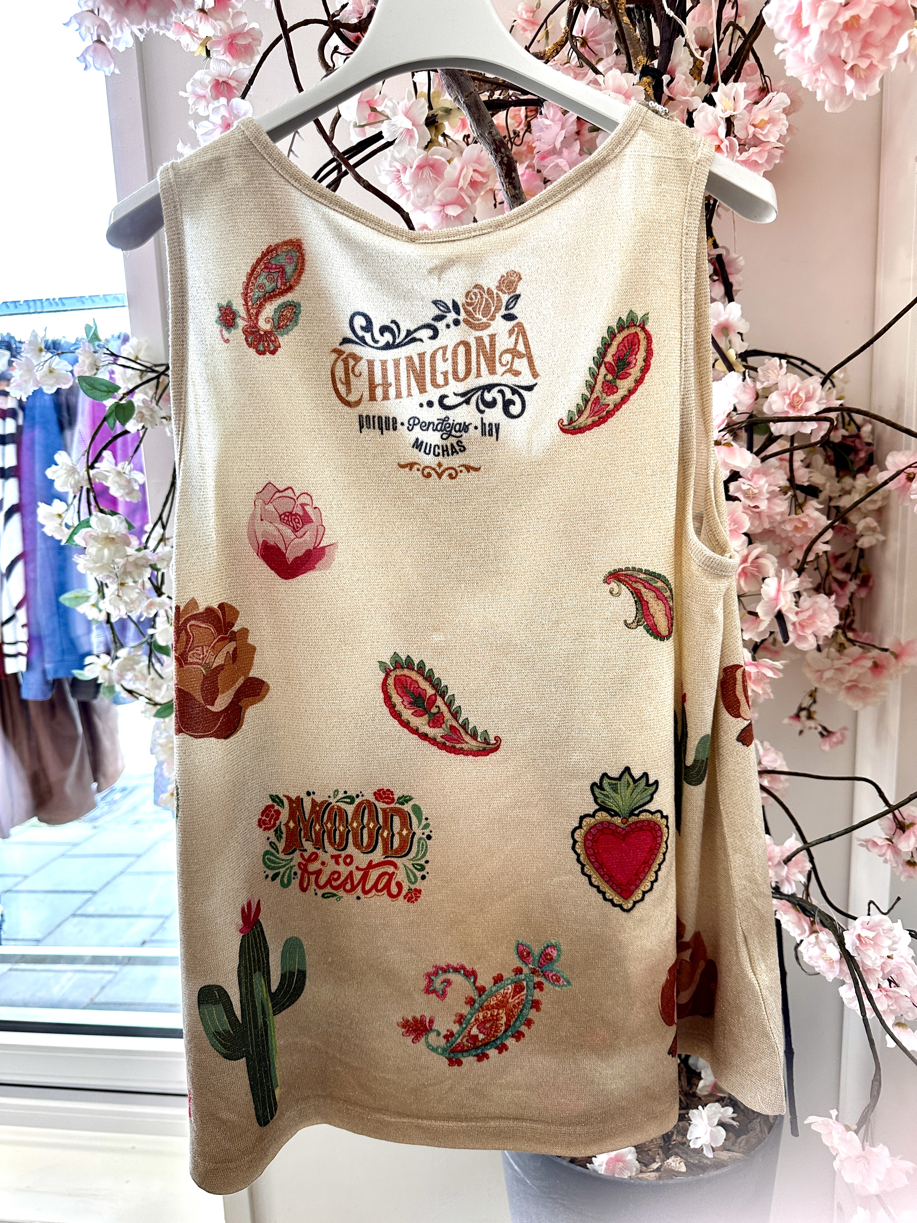 Fijn gebreide top met lurex Frida Kahlo