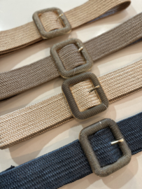 Riem met stretch en metalen gesp - goud