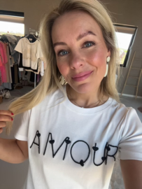 Jubylee T-shirt Netty wit Amour zwart 
