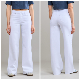 Toxik 21285 wide leg high waist long leg jeans - wit