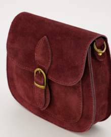 Crossbody suede tas Sola - Bordeaux