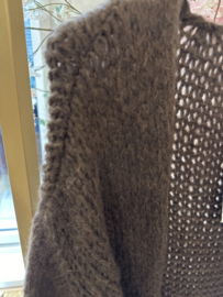 Ambika grof gebreid vest - choco